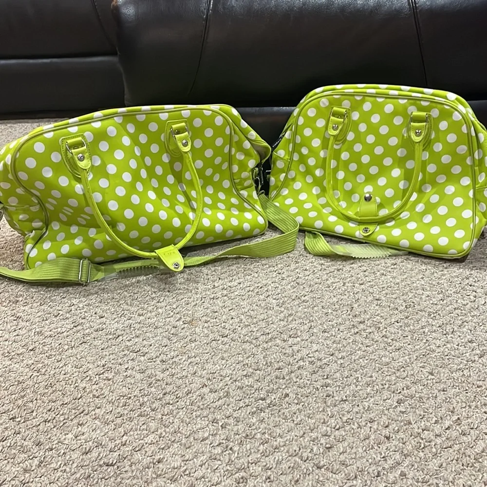 Green Polka Dot Storage Travel Bags
